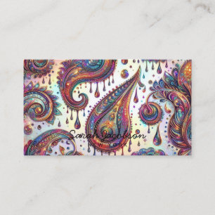 Luxury Opal Paisley Diamond  Business Card
