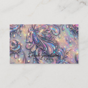 Luxury Opal Paisley Diamond  Business Card
