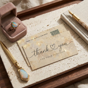 Luxury Opal Thank You Card Design With QR