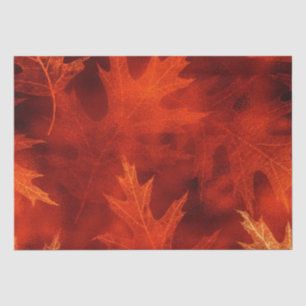 Luxury Orange and Brown Autumn Fall leaves Tissue Paper