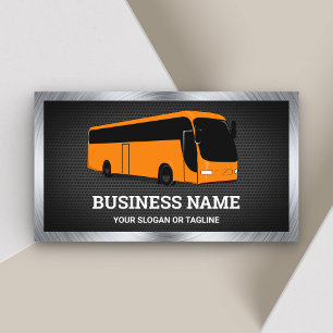 Luxury Orange Bus Sightseeing Tours Travel Agent Business Card