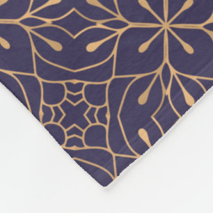 Luxury Ornamental Background In Gold Colour Fleece Blanket
