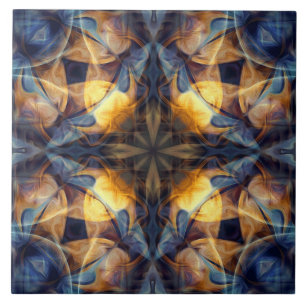 Luxury, ornamental colourful pattern, navy blue ceramic tile