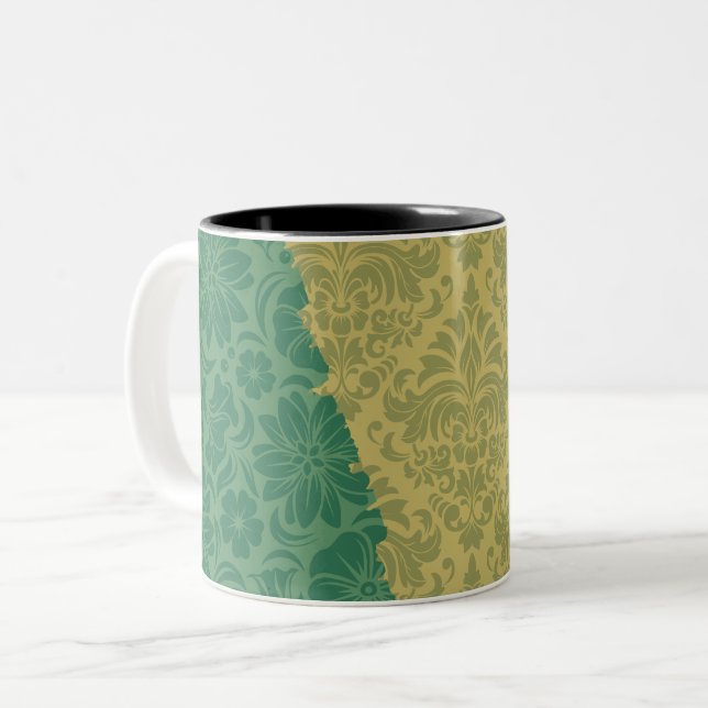 Luxury Ornamental Elements Two-Tone Coffee Mug (Front Left)