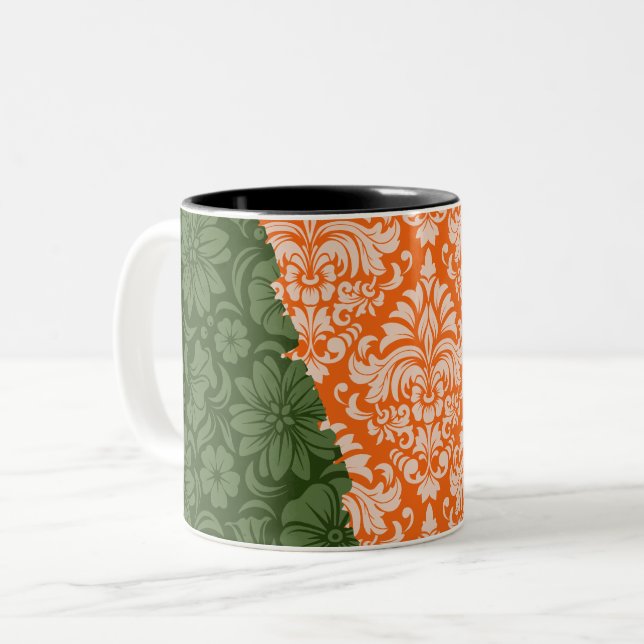 Luxury Ornamental Elements Two-Tone Coffee Mug (Front Left)