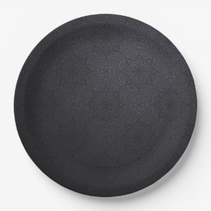 Luxury ornamental mandala black paper plate