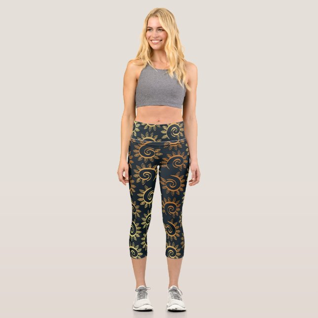 Luxury Ornaments 39 Capri Leggings (Front)