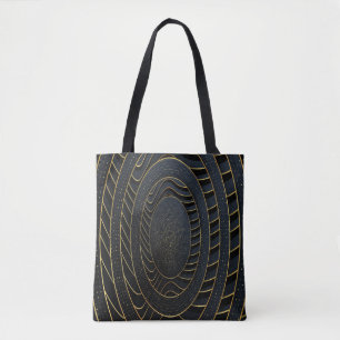 Luxury paper cut backgrounds with golden line and tote bag