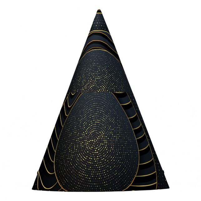 Luxury Paper Cut Golden Backgrounds. Party Hat (Front)