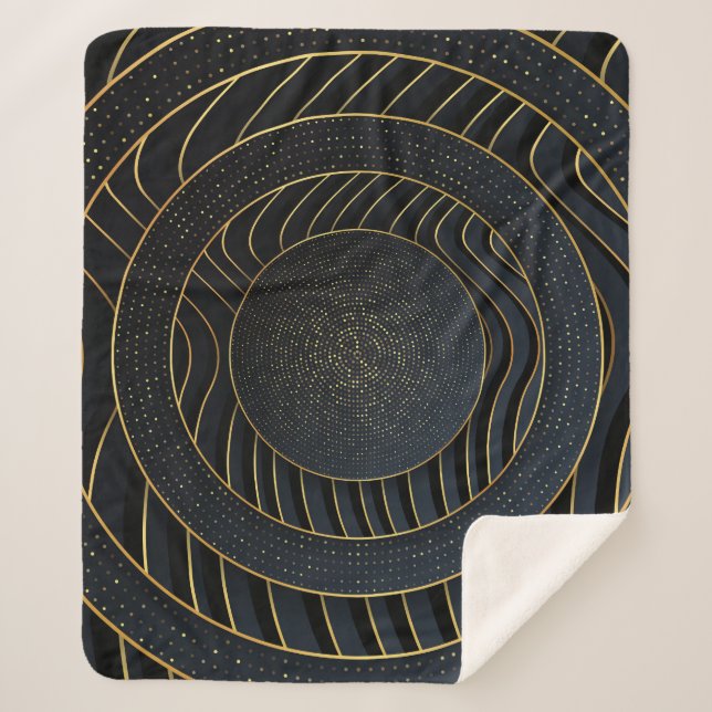 Luxury Paper Cut Golden Backgrounds. Sherpa Blanket (Front)