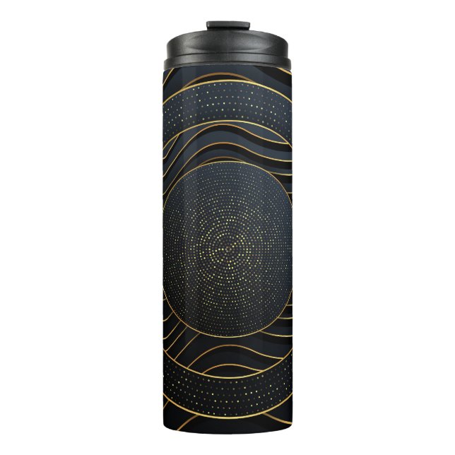 Luxury Paper Cut Golden Backgrounds. Thermal Tumbler (Front)