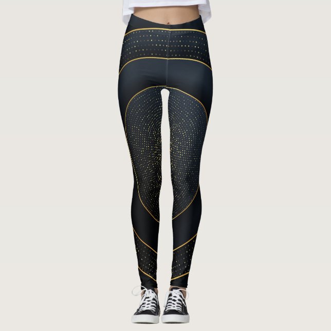 Luxury Paper Cut: Golden Gradient. Leggings (Front)