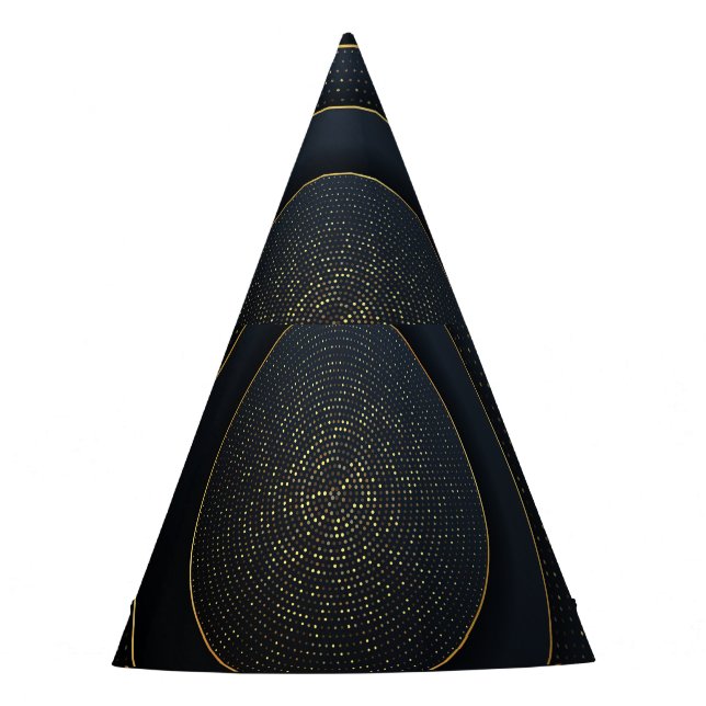 Luxury Paper Cut: Golden Gradient. Party Hat (Front)