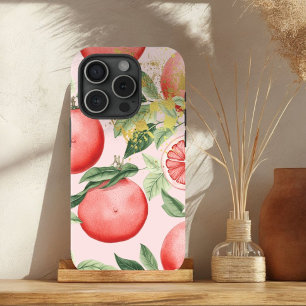 Luxury Pastel Pink and Gold Grapefruit Trellis  iPhone 15 Case