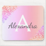 Luxury Pastel Sparkle Glitter Monogram Name Mouse Pad<br><div class="desc">Pastel Pink,  Purple,  Orange Ombre Faux Sparkle and Glitter Metallic Foil Monogram Name and Initial Monogram Mouse pad. This luxury chic girly monogrammed Mousepad  is perfect for the home or office and would be a perfect gift for a student or co-worker. Please contact the designer for matching items.</div>