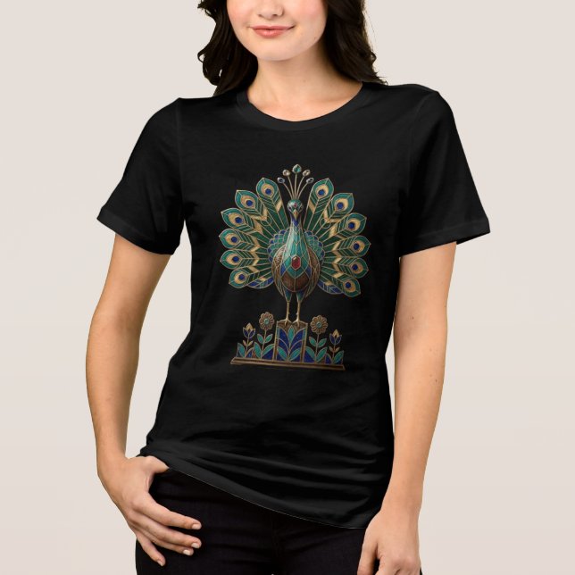 Luxury Peacock  Tri-Blend Shirt (Front)