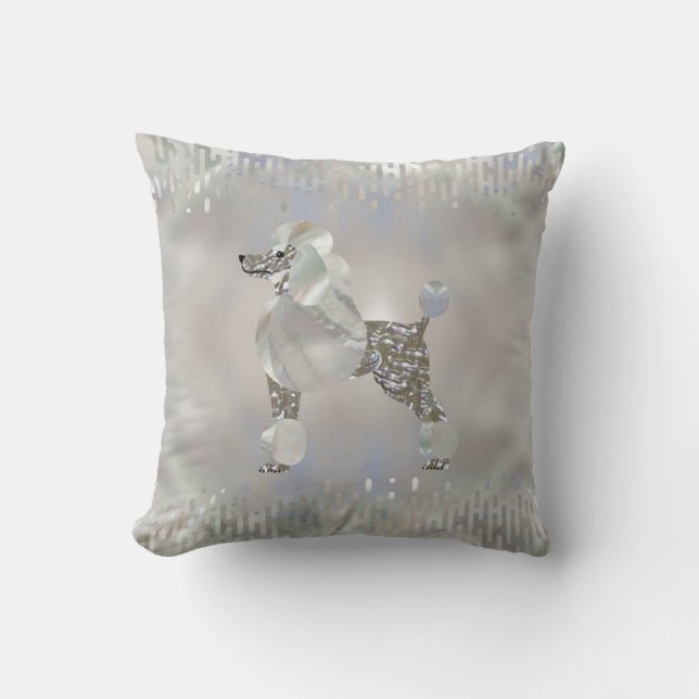 Luxury Pearl and Abalone Poodle Cushion (Front)