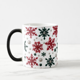 Luxury Pearl Snowflake Pattern Color Morphing Mug 
