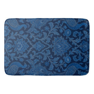 Luxury Persian deep Peacock Blue Pattern Bath Mat