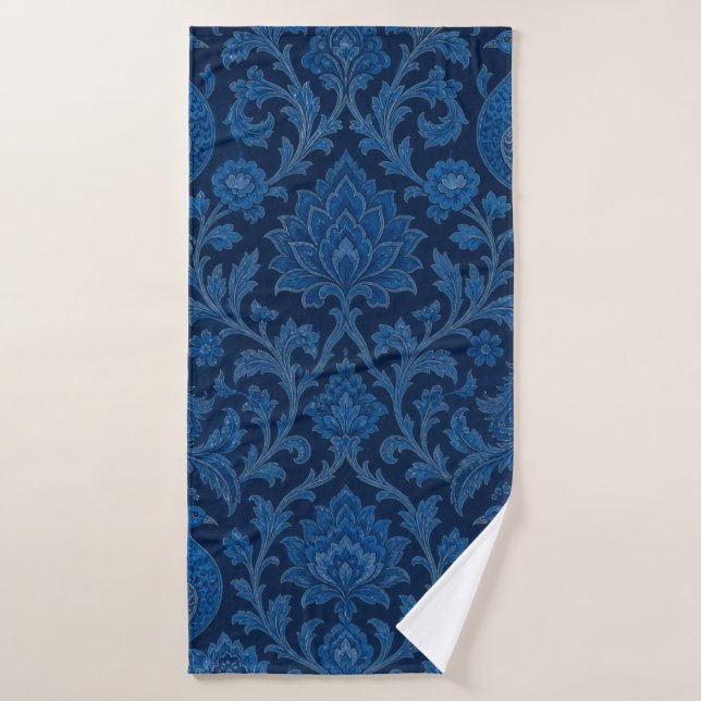 Luxury Persian deep Peacock Blue Pattern  Bath Towel Set (Bath Towel)