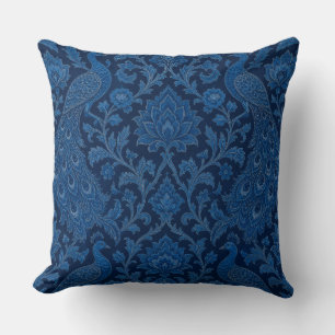 Luxury Persian deep Peacock Blue Pattern Cushion