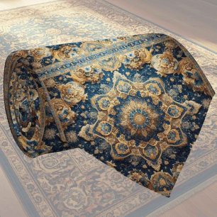 Luxury Persian Designer Rug Faux Silk Neck Tie