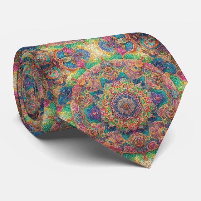 Luxury Persian Designer Style | Faux Silk Neck Tie (Rolled)