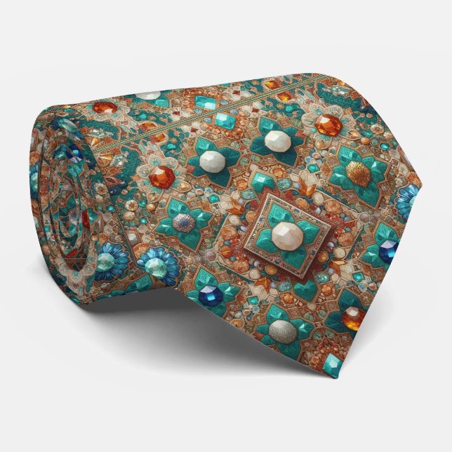 Luxury Persian Designer Style | Faux Silk Neck Tie (Rolled)