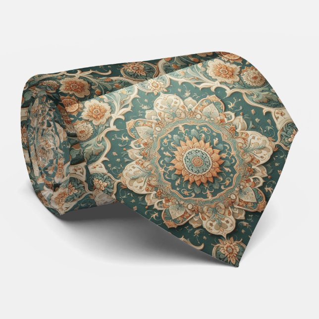 Luxury Persian Designer Style | Faux Silk Neck Tie (Rolled)