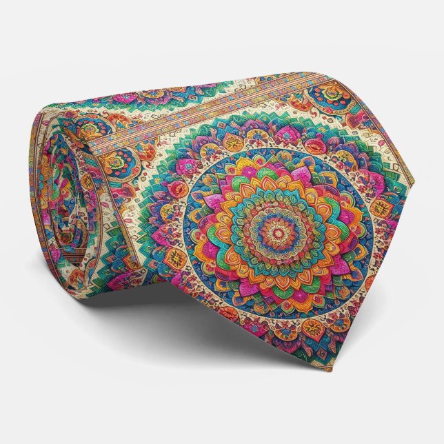 Luxury Persian Designer Style | Faux Silk Neck Tie (Rolled)