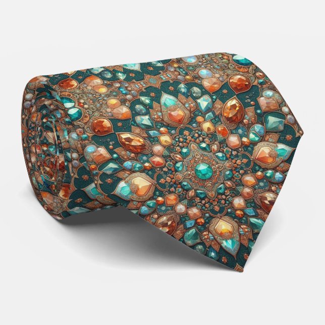 Luxury Persian Designer Style | Faux Silk Neck Tie (Rolled)