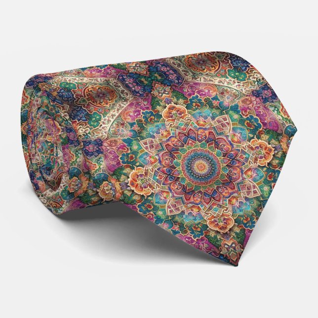 Luxury Persian Designer Style | Faux Silk Neck Tie (Rolled)