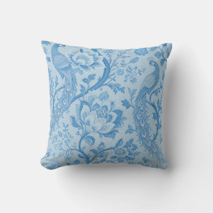 Luxury Persian Pale Peacock Blue Pattern Cushion