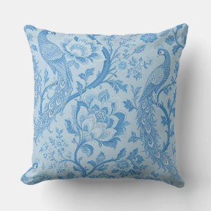 Luxury Persian Pale Peacock Blue Pattern Cushion