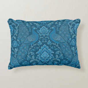 Luxury Persian This Rich Peacock Blue Pattern Decorative Cushion