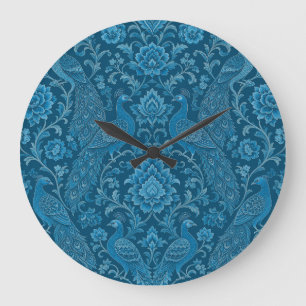 Luxury Persian This  Rich Peacock Blue Pattern  Large Clock