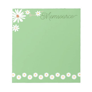 Luxury Personalised Cute Daisy Greenery Pretty Notepad