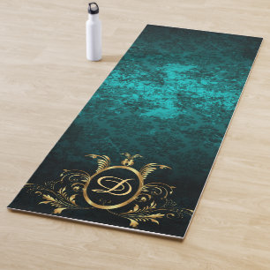 Luxury Personalised Damask gold Frame Yoga Mat