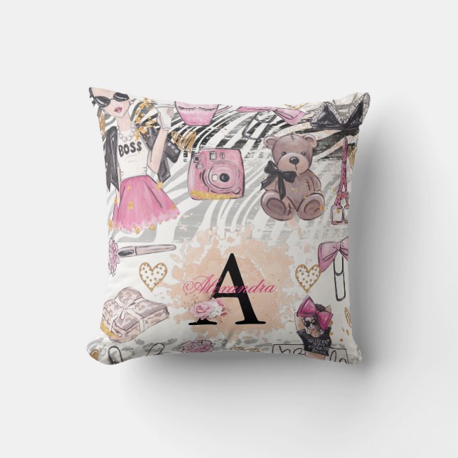 Luxury Personalised Girl Boss Cushion (Front)