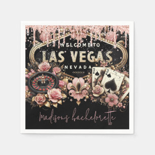 Luxury Personalised Las Vegas Bachelorette Napkin