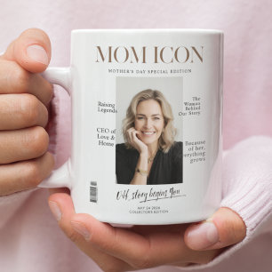 Luxury Personalised Mum Magazine Cover Two-Tone Coffee Mug