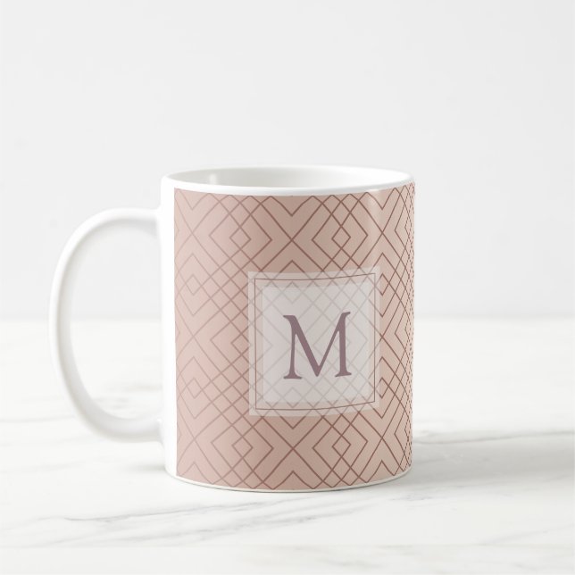 Luxury Personalised pattern Rose Gold Coffee Mug (Left)