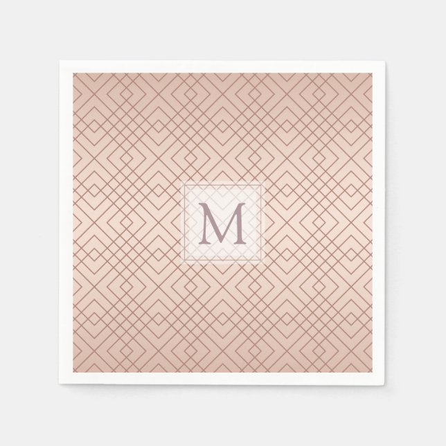 Luxury Personalised pattern Rose Gold Napkin (Front)