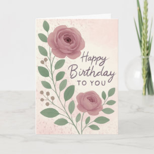 Luxury Personalised Watercolor Floral Card