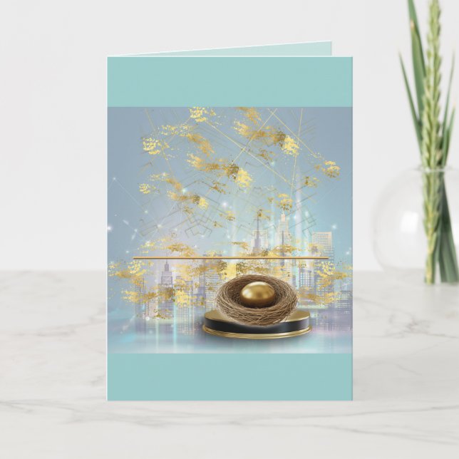 Luxury Personalized Easter Folded Card (Front)