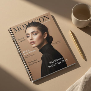 Luxury Personalized Mom Magazine Cover Photo  Notebook