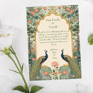 Luxury Pichwai Indian Wedding Thank You  Card