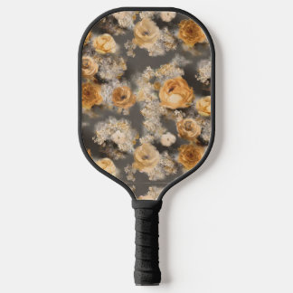 luxury pillow with elegant golden roses pickleball paddle