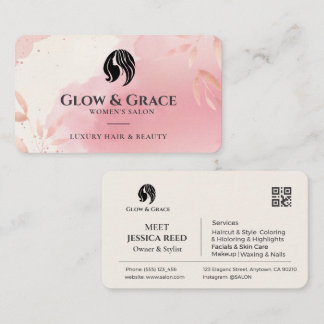 Luxury Pink Beauty Salon Business Card