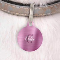 Luxury Pink Brushed Metal Monogram